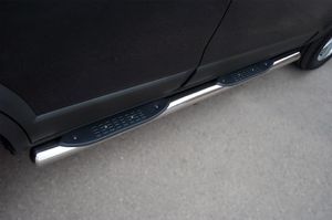 Пороги труба d76 с накладками (вариант 3) для Chevrolet Captiva (2012 -) CHCT-0008293