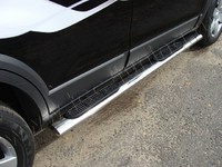 Пороги овальные с накладкой 120х60 мм для Chevrolet Captiva (2012 -) CHEVCAP12-06