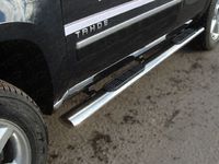 Пороги овальные с накладкой 120х60 мм для Chevrolet Tahoe (2012 -) CHEVTAH12-03
