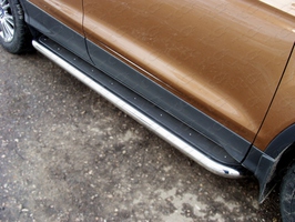 Пороги с площадкой (нерж. лист) 60,3 мм для Ford Kuga (2013 -) FORKUG13-13