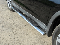 Пороги овальные с накладками 120х60 мм для Honda CR-V (2012 -) HONCRV13-04