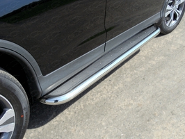 Пороги с площадкой (нерж. лист) 60,3 мм для Honda CR-V (2012 -) HONCRV13-10