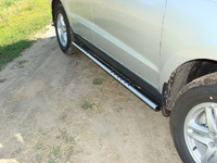 Пороги овальные с проступью 75x42 мм для Hyundai Santa Fe (2010 -) HYUNSF10-05