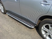 Пороги с площадкой 42,4 мм для Mitsubishi Outlander (2012 -) MITOUT12-04