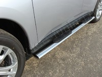 Пороги овальные с накладкой 120х60 мм для Mitsubishi Outlander (2012 -) MITOUT12-05