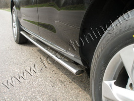 Пороги овальные с проступью 75x42мм для Nissan Murano (2011 -) NISMUR10-03