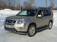 Защита передняя нижняя 60,3/42,4мм для Nissan X-Trail (2011 -) NISXTR11-01