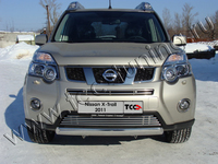 Защита передняя нижняя (овальная) 75х42 мм для Nissan X-Trail (2011 -) NISXTR11-02