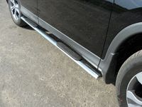 Пороги овальные с накладкой 75х42 мм для Nissan X-Trail (2011 -) NISXTR11-10