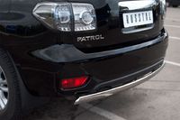Защита заднего бампера d75х42 овал (дуга) для Nissan Patrol (2010 -) PAZ-000895