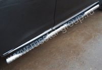 Пороги труба d76 с накладками (вариант 3) для Mitsubishi Pajero Sport (2010 -) PST-000925/3