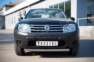 Защита переднего бампера d75х42 овал для Renault Duster 4x4 (2012 -) RD2Z-000437-4x4