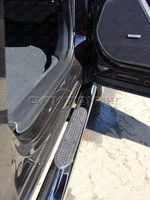 Пороги овальные с накладкой 75х42 мм для Subaru Forester (2013 -) SUBFOR13-08