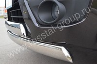 Защита переднего бампера d75х42/75х42 овалы(дуга) для Suzuki Grand Vitara 5D (2012  -) SVZ-001093