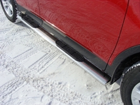 Пороги овальные с накладкой 120х60 мм для Toyota RAV4 (2013 -) TOYRAV13-07