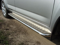 Пороги с площадкой 42,4 мм для Toyota RAV4 Long (2010 -) TOYRAVLONG10-02